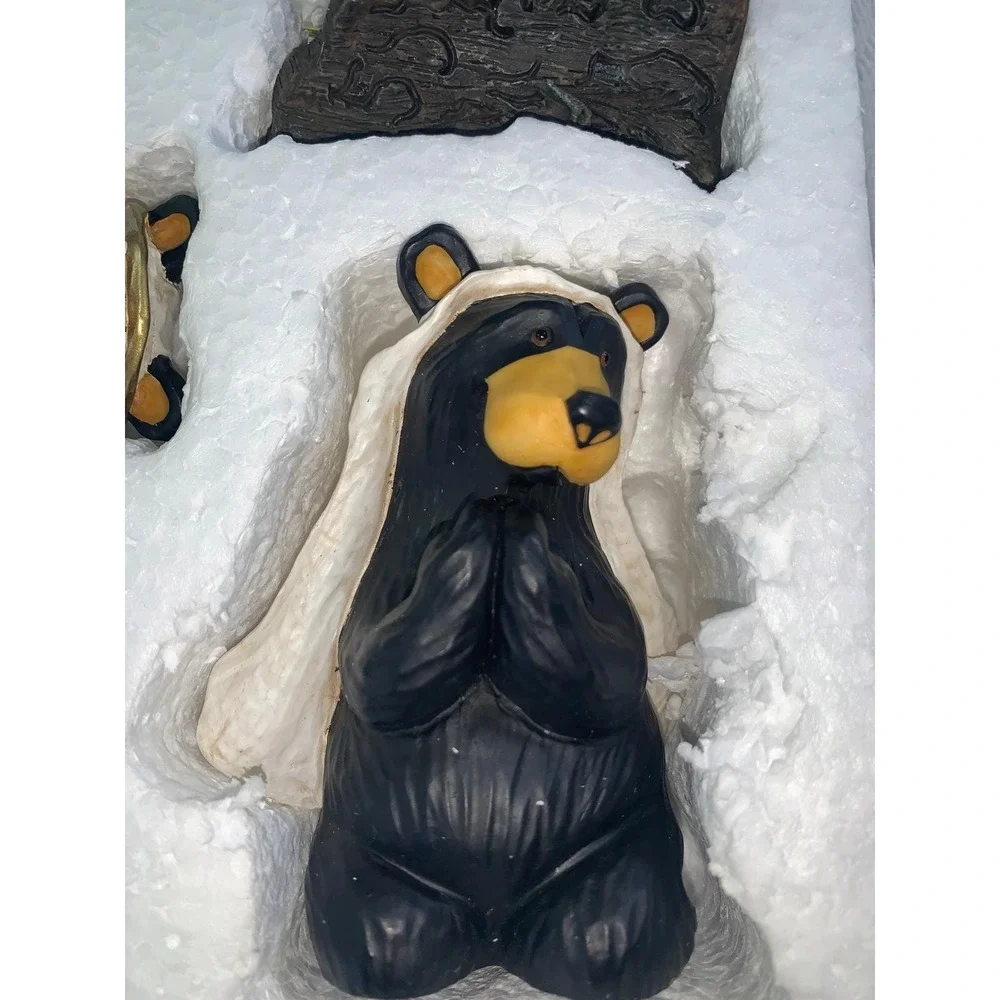 Big Sky Carvers Beartivity Black Bear Nativity Set 50410 Rustic Christmas Decor
